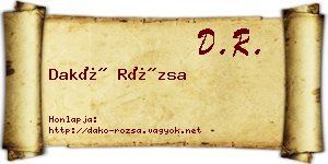 Dakó Rózsa névjegykártya