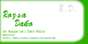 rozsa dako business card